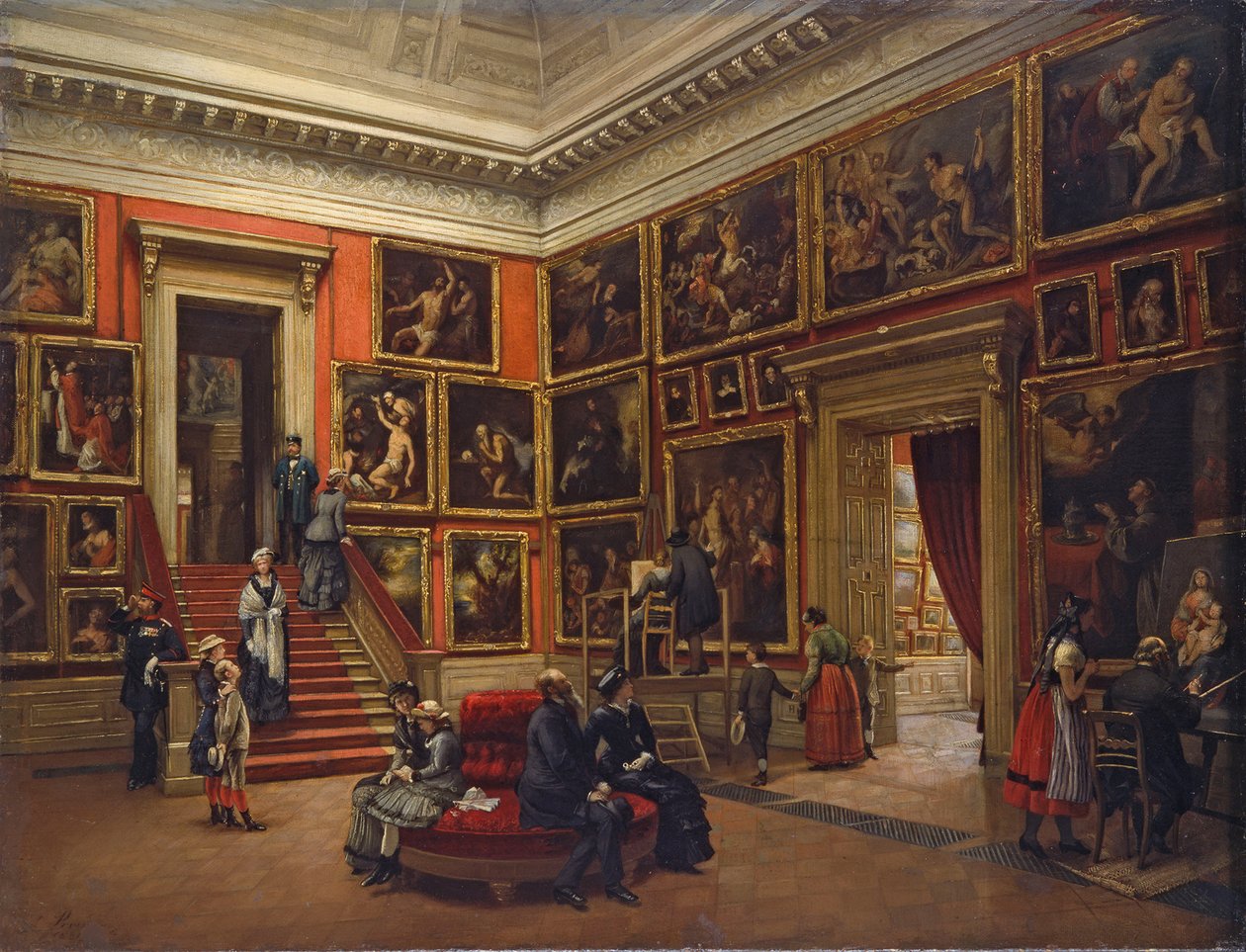 På galleriet i Dresden, 1881. af Karl Louis Preusser