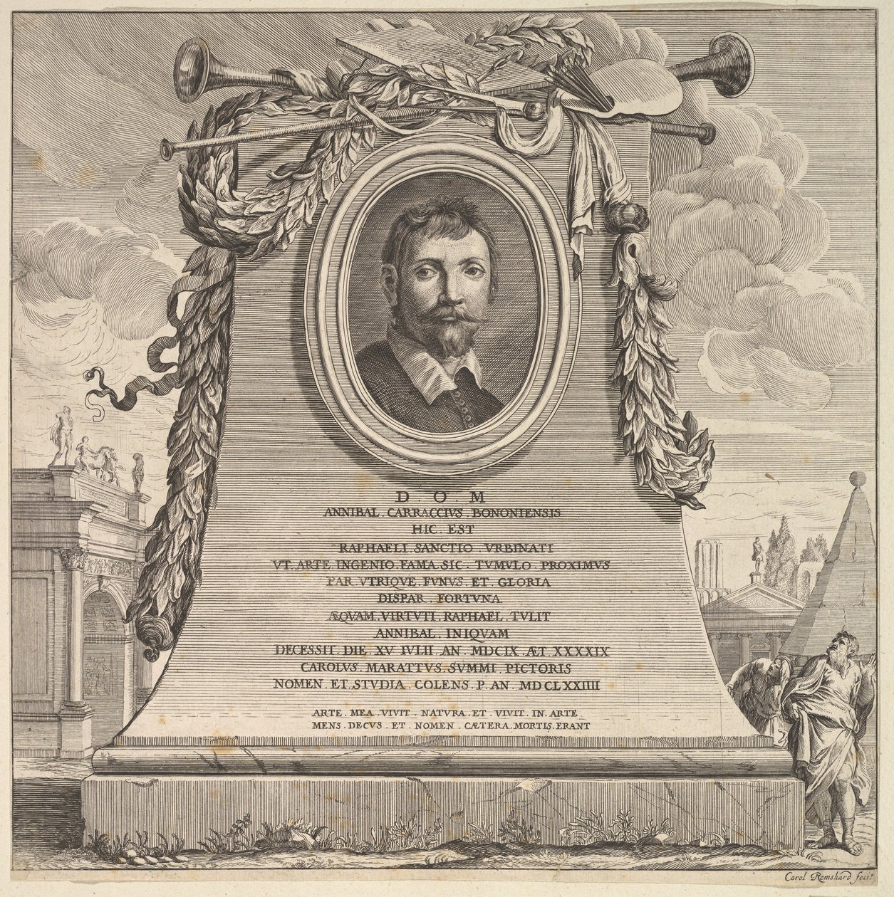 Annibale Carraccis grav, 1690-1735. af Karl Remshardt