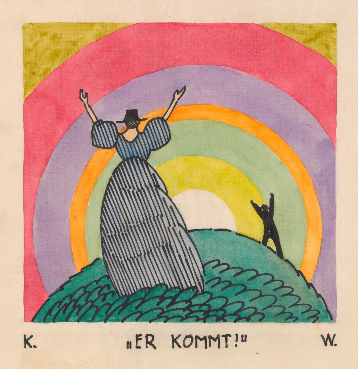 He Comes, ca. 1921 (gouache på papir) af Karl Wiener