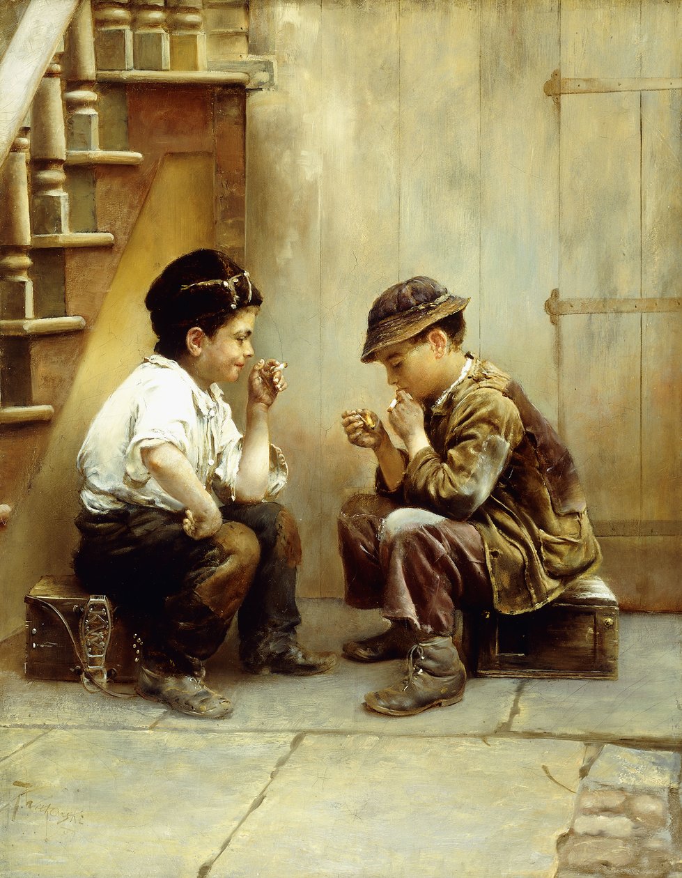 Deres første røg, 1889 af Karl Witkowski