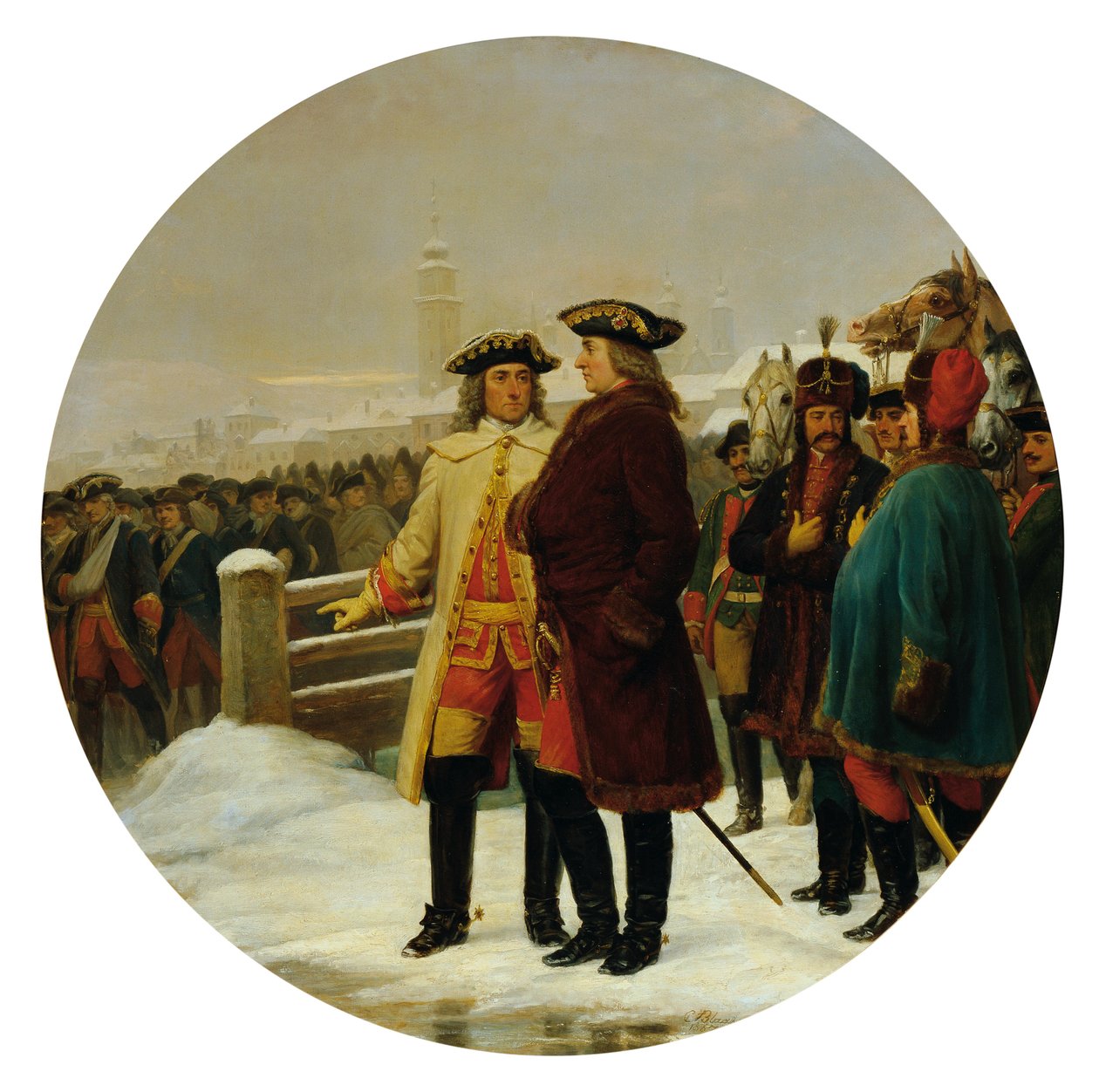 Kapitulationen af Linz i 1742 af Karl von Blaas