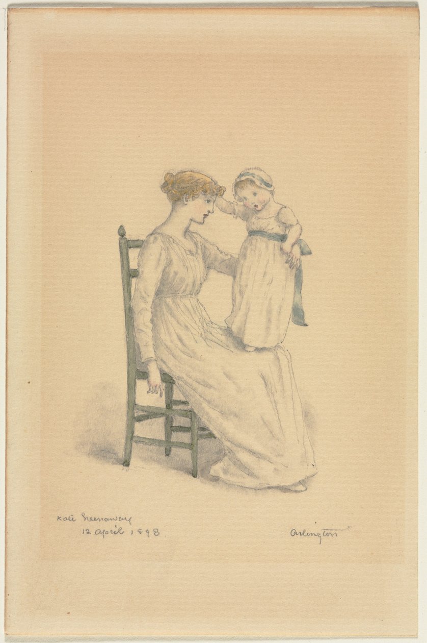 Mor og barn, 1898. af Kate Greenaway