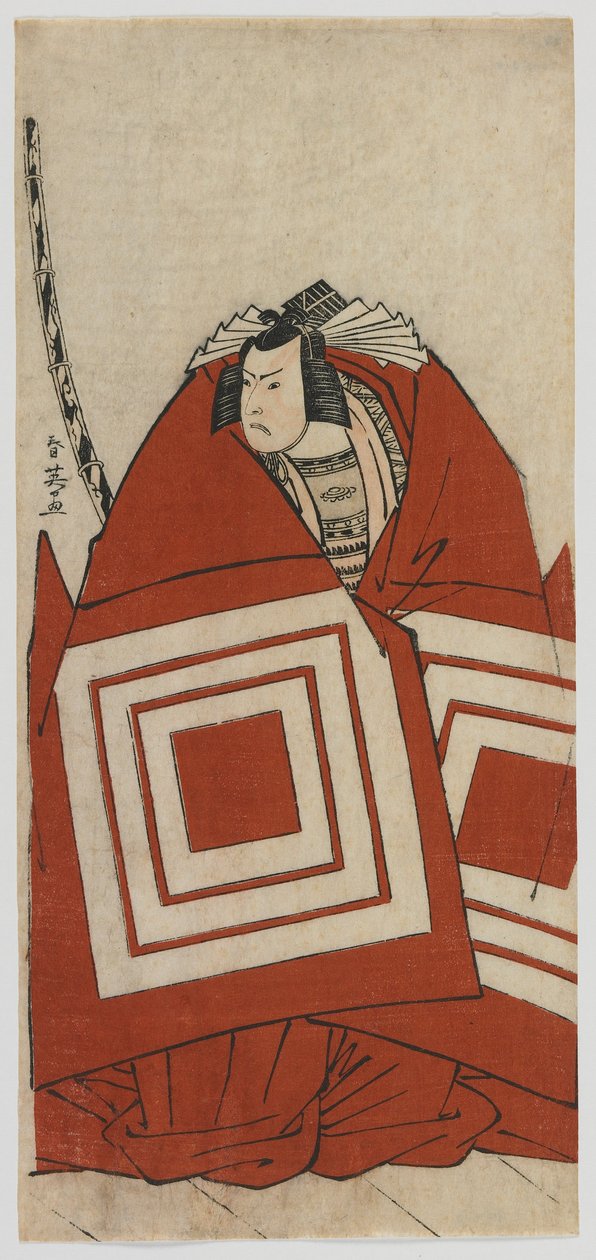 Kabuki-skuespiller Ichikawa Yaozo III i en Shibaraku-rolle, Edo-periode, slutningen af 1780