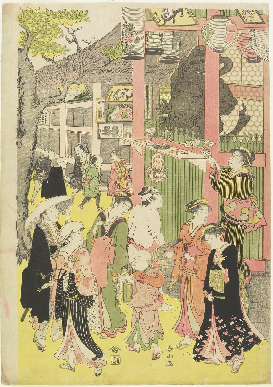(Crowd at the Gateway of Asakusa Temple), 1782-1798 af Katsukawa Shunzan