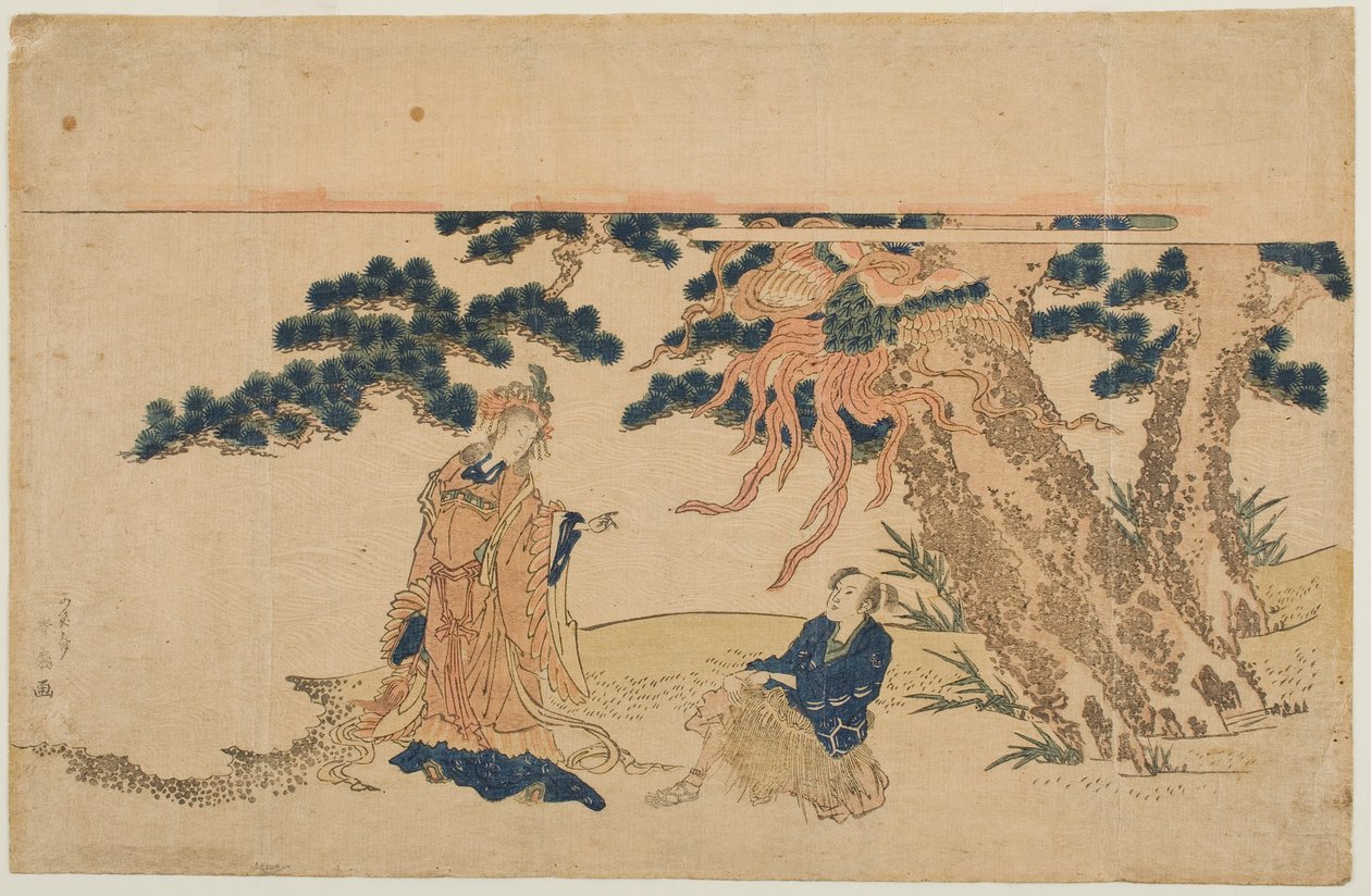 The Feather Robe (Hagoromo) af Katsukawa Shunsen