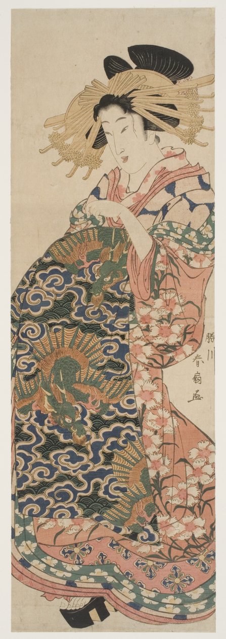 The Dragon Obi (træbloktryk) af Katsukawa Shunzan