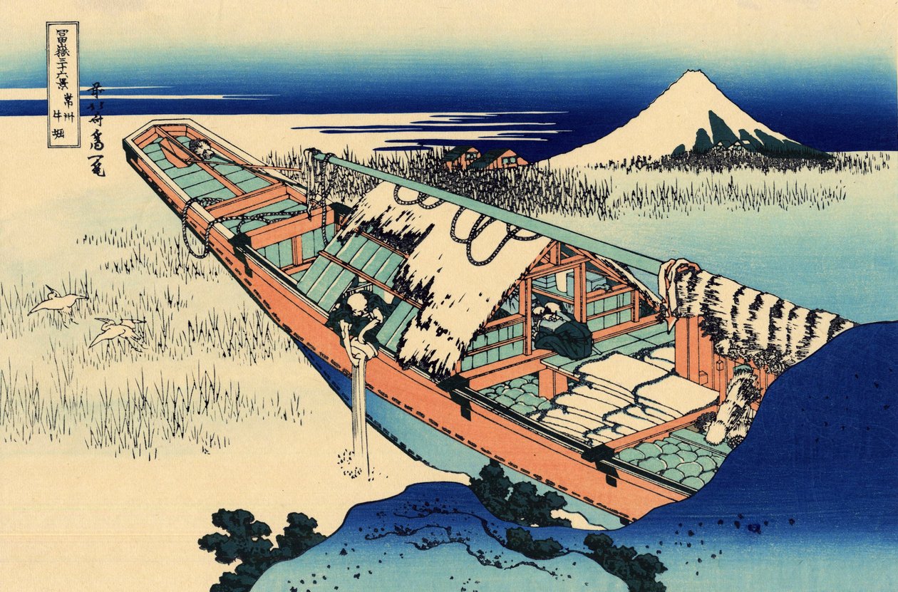 Jōshū Ushibori Ushibori i Hitachi -provinsen af Katsushika Hokusai