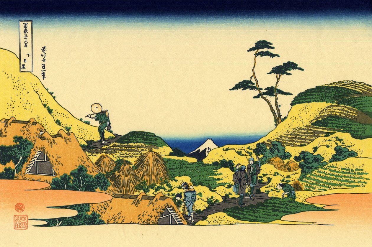 Shimomeguro af Katsushika Hokusai