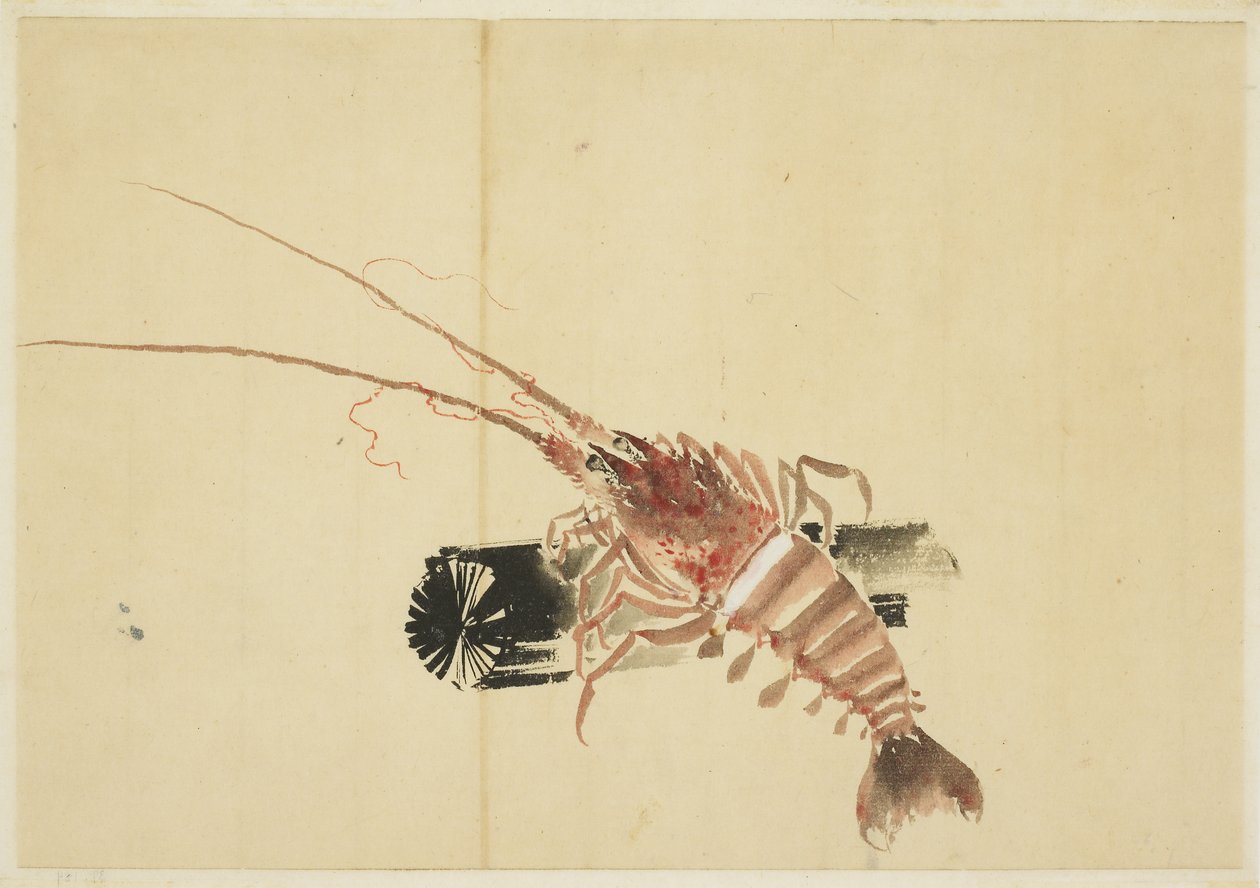 Ebi (gigantiske rejer) af Katsushika (school of) Hokusai