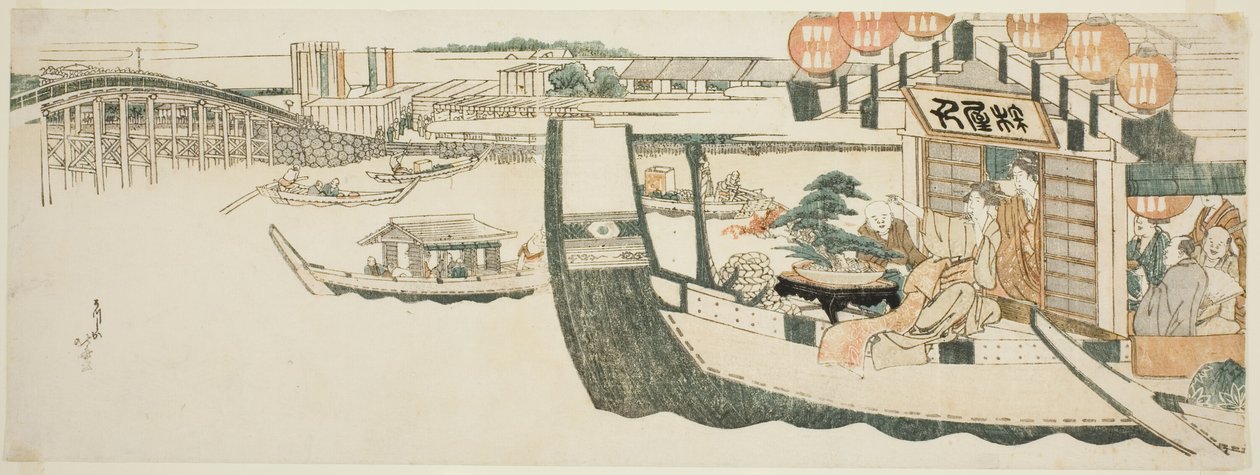 Bådfester på Sumida-floden af Katsushika Hokusai