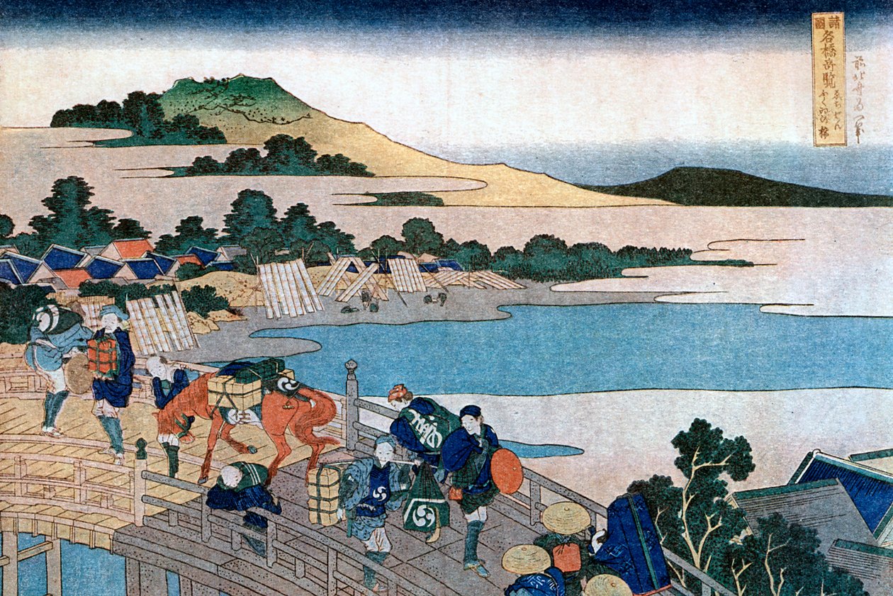 Fukui B Ri dge, P Rovinse af Echizen, c1785-1894. af Katsushika Hokusai