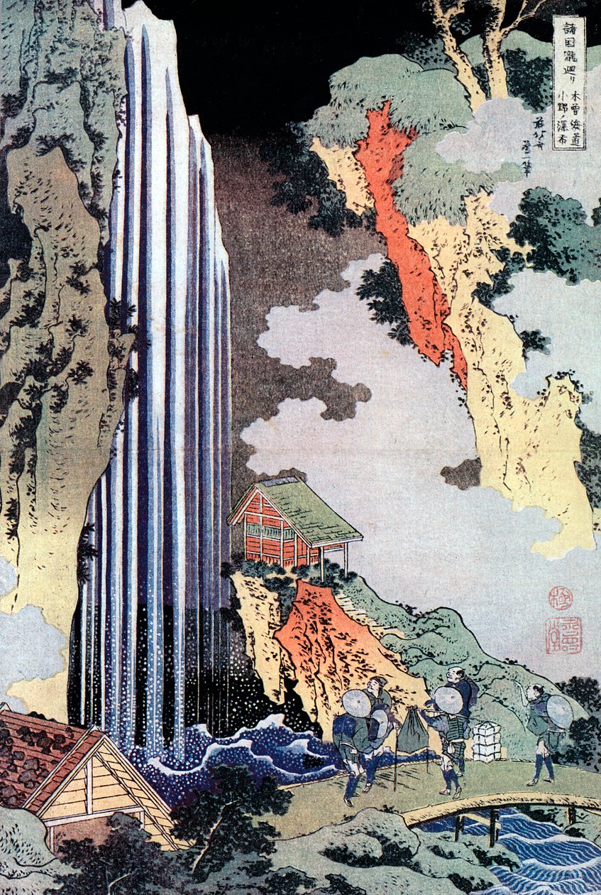 Ono-vandfaldet langs Kisokaido, c1780-1849 af Katsushika Hokusai