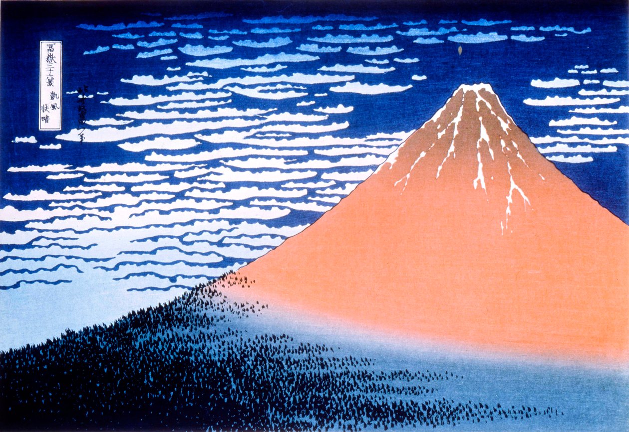 Rød Fuji, 1823-1831. af Katsushika Hokusai