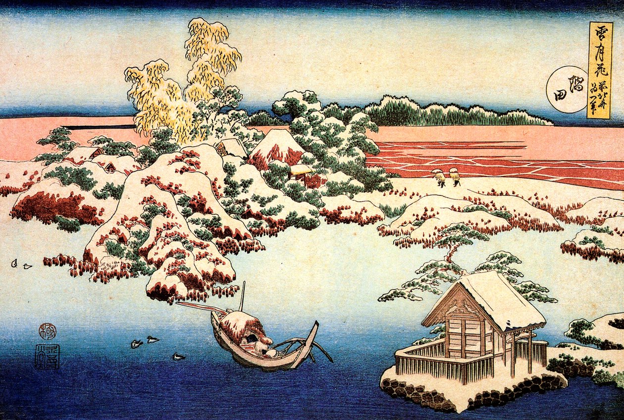 Snelandskab ved Sumida-floden, c1832. af Katsushika Hokusai