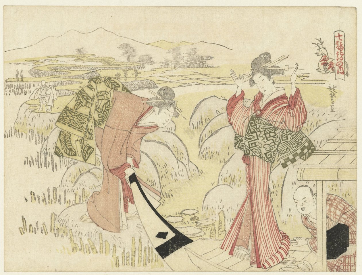 Kvinder ved en båd af Katsushika Hôtei Hokuga