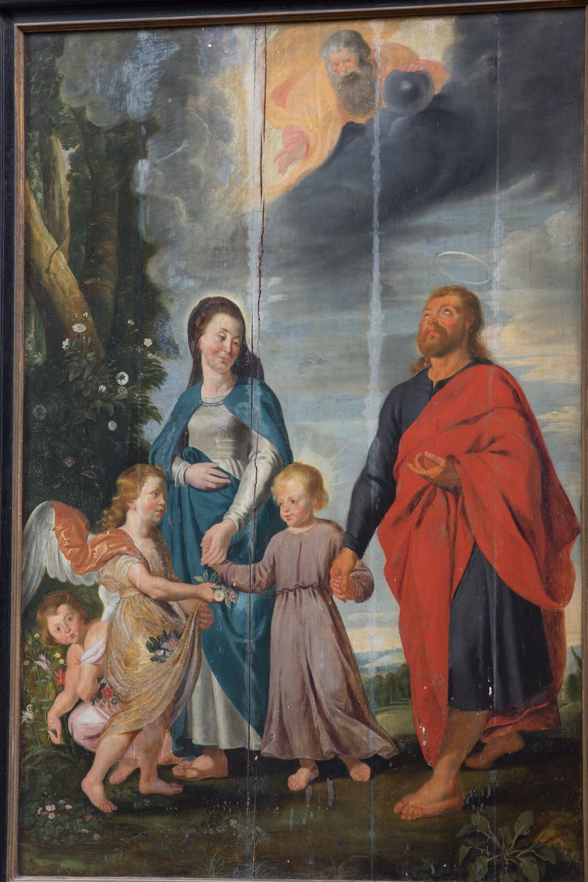 Sognekirke (Saint Walburga Parish Church). maleri. af Alec Hunter