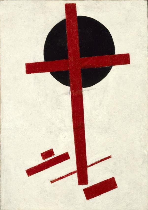 Røde kors på en sort cirkel af Kazimir Severinovich Malevich