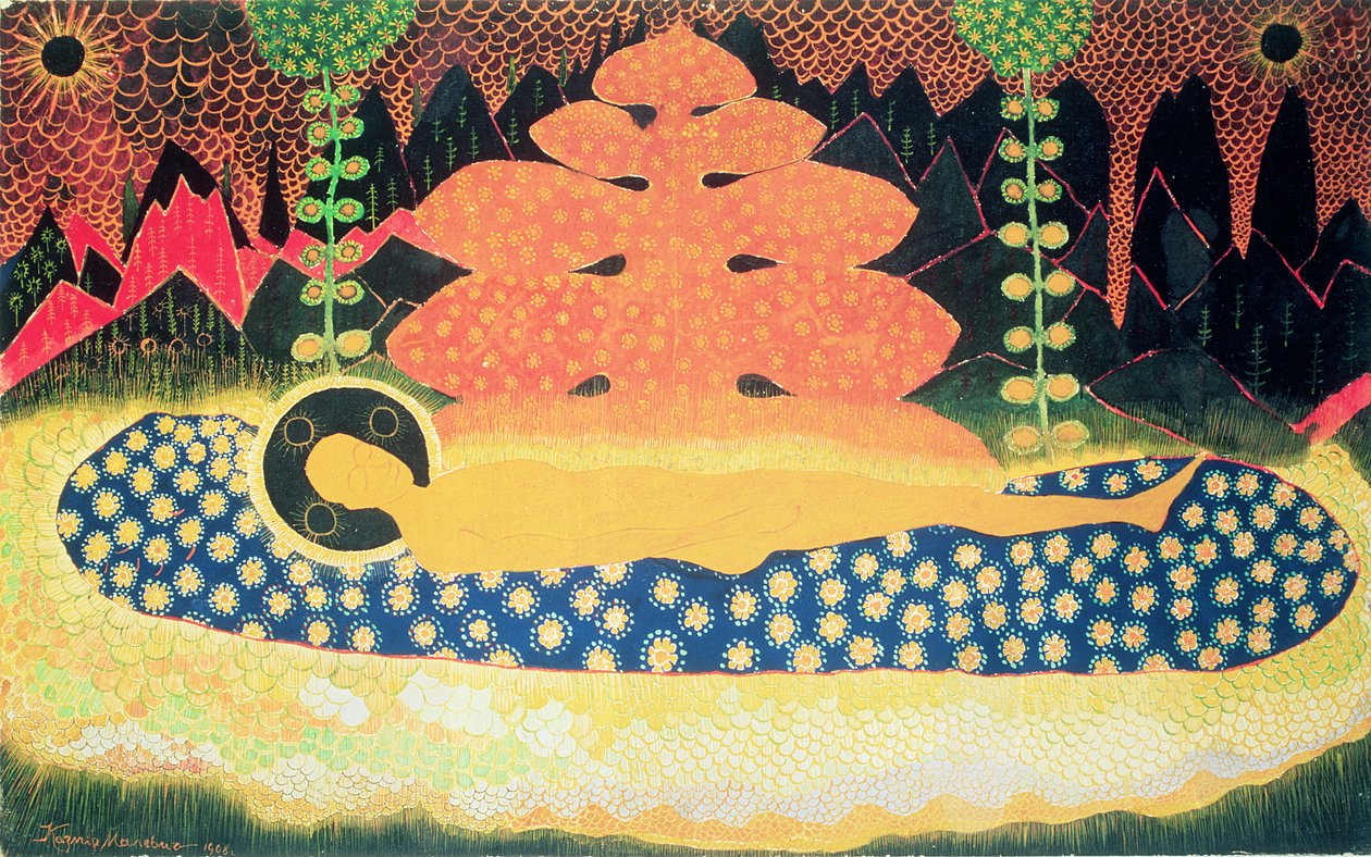 Komposition, 1908 (gouache på kort) af Kazimir Severinovich Malevich