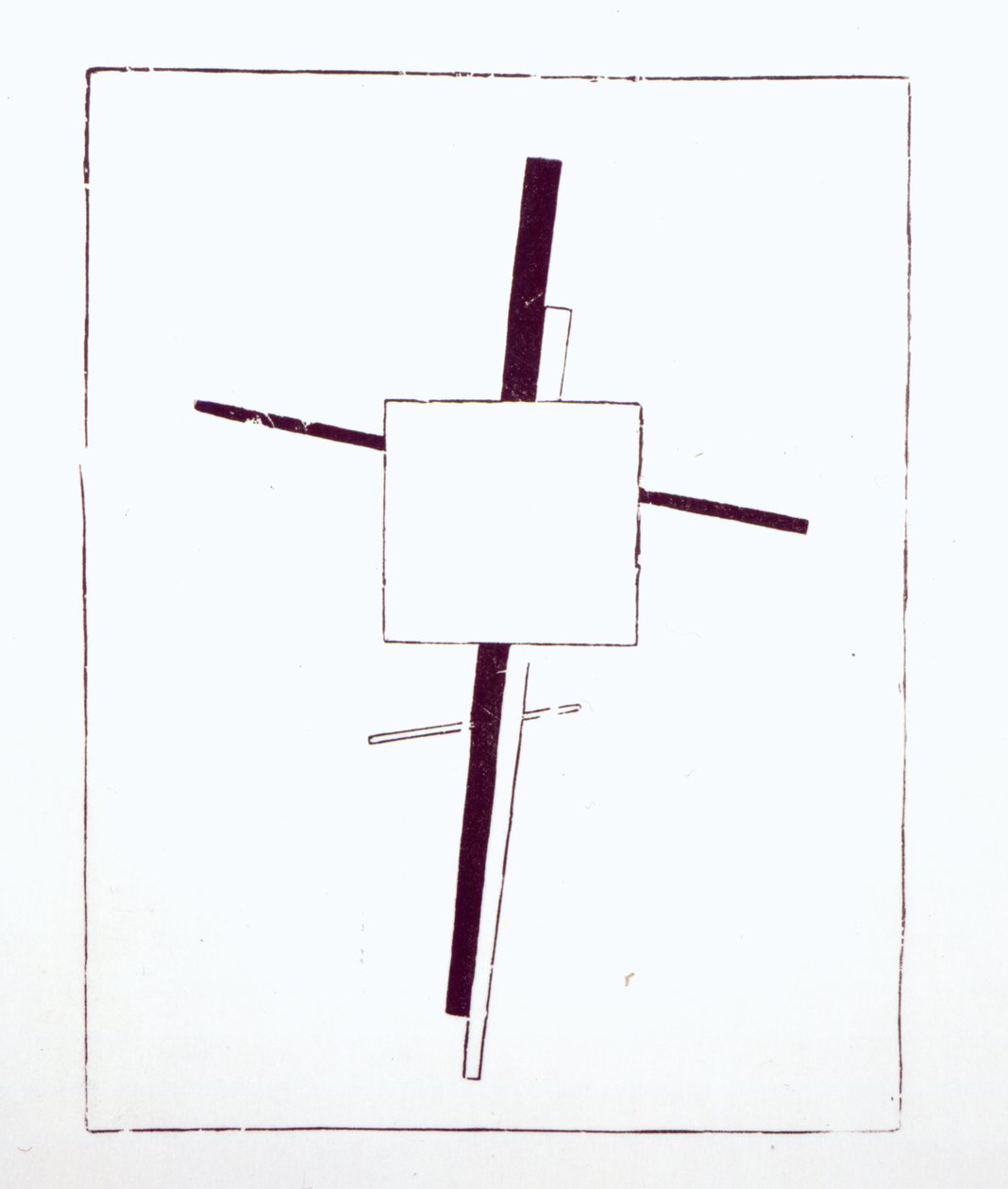 Suprematist Cross, 1920 (trægravering fra original træblok) af Kazimir Severinovich Malevich