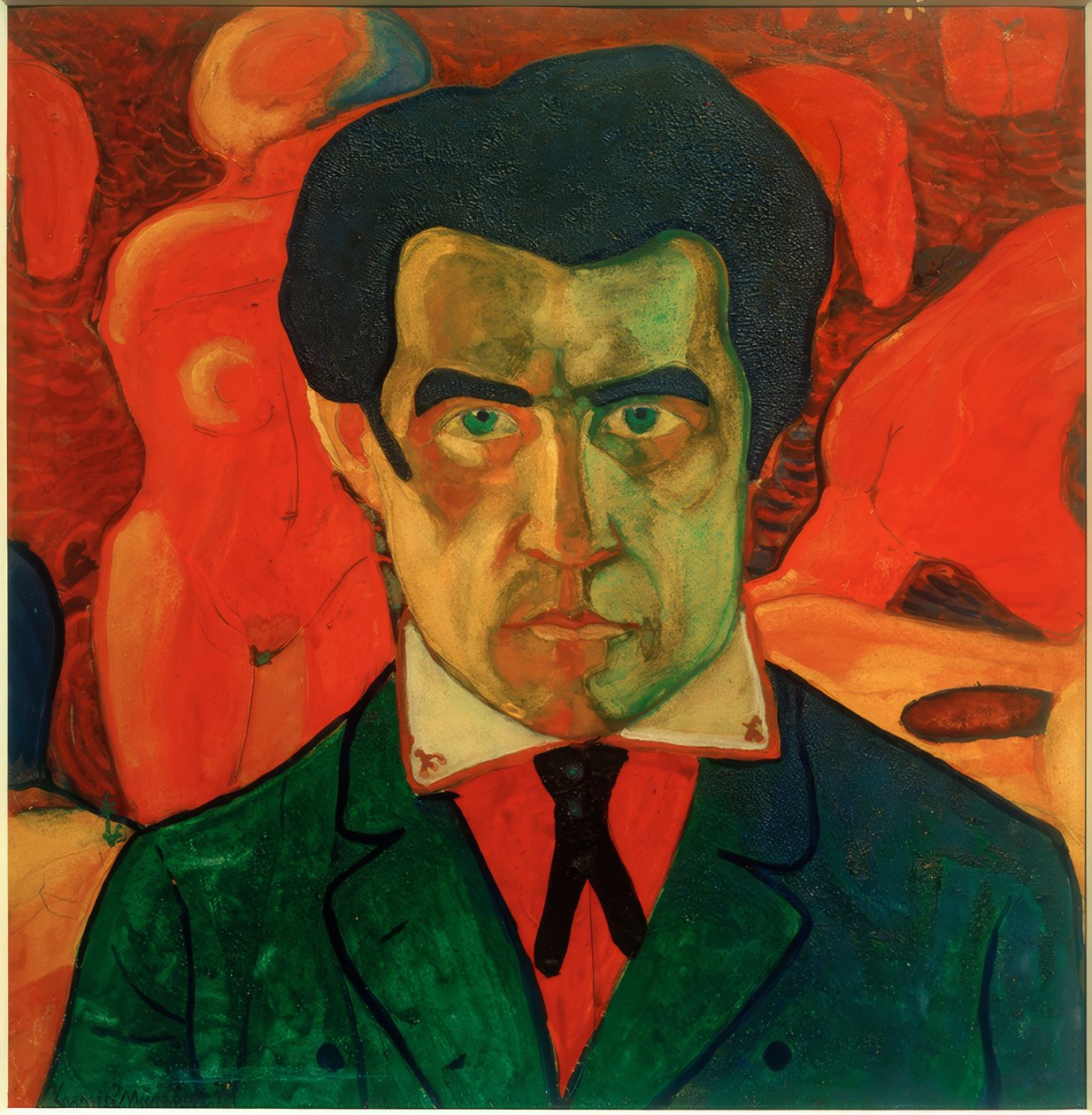 Selvportræt, 1908-1910 af Kazimir Severinovich Malevich