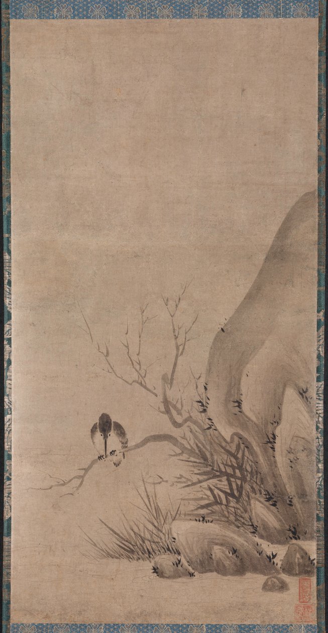 Kingfisher oppe over en å af Kenkō Shōkei