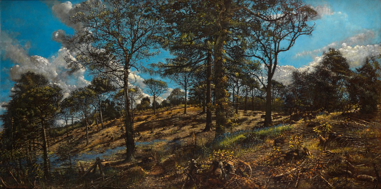 Bigbury Wood (olie på lærred) af Kenneth Newton