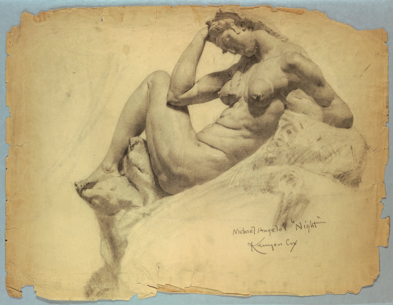 Studie af Michelangelos "Nat" af Kenyon Cox