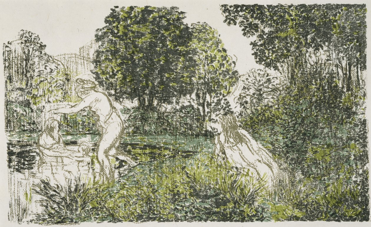 Les Baigneuses (badende), 1899-1900 (litografi i farver) af Ker Xavier Roussel