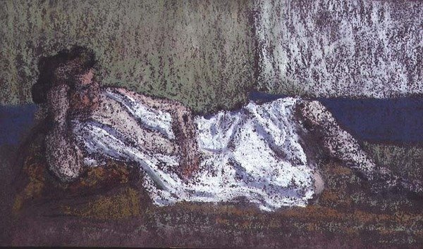 Kvinde liggende på en divan (pastel) af Ker Xavier Roussel