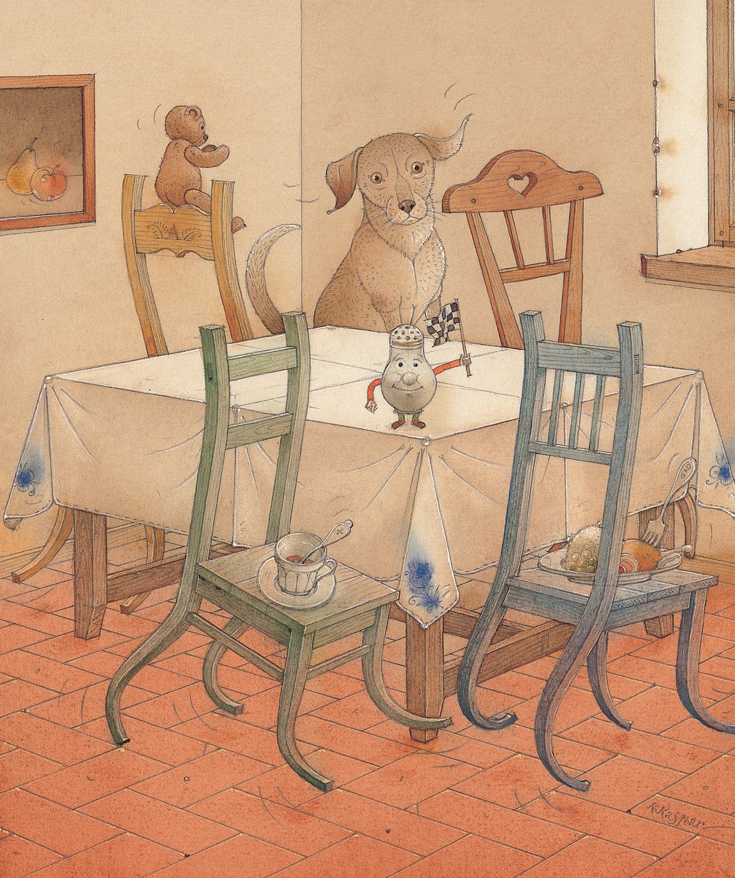 Chair Race, 2005 (wc på papir) af Kestutis Kasparavicius