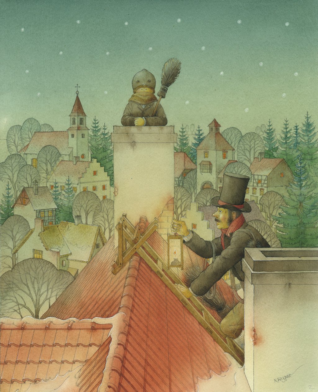 Skorstensfejer jul 02, 2001 (wc på papir) af Kestutis Kasparavicius
