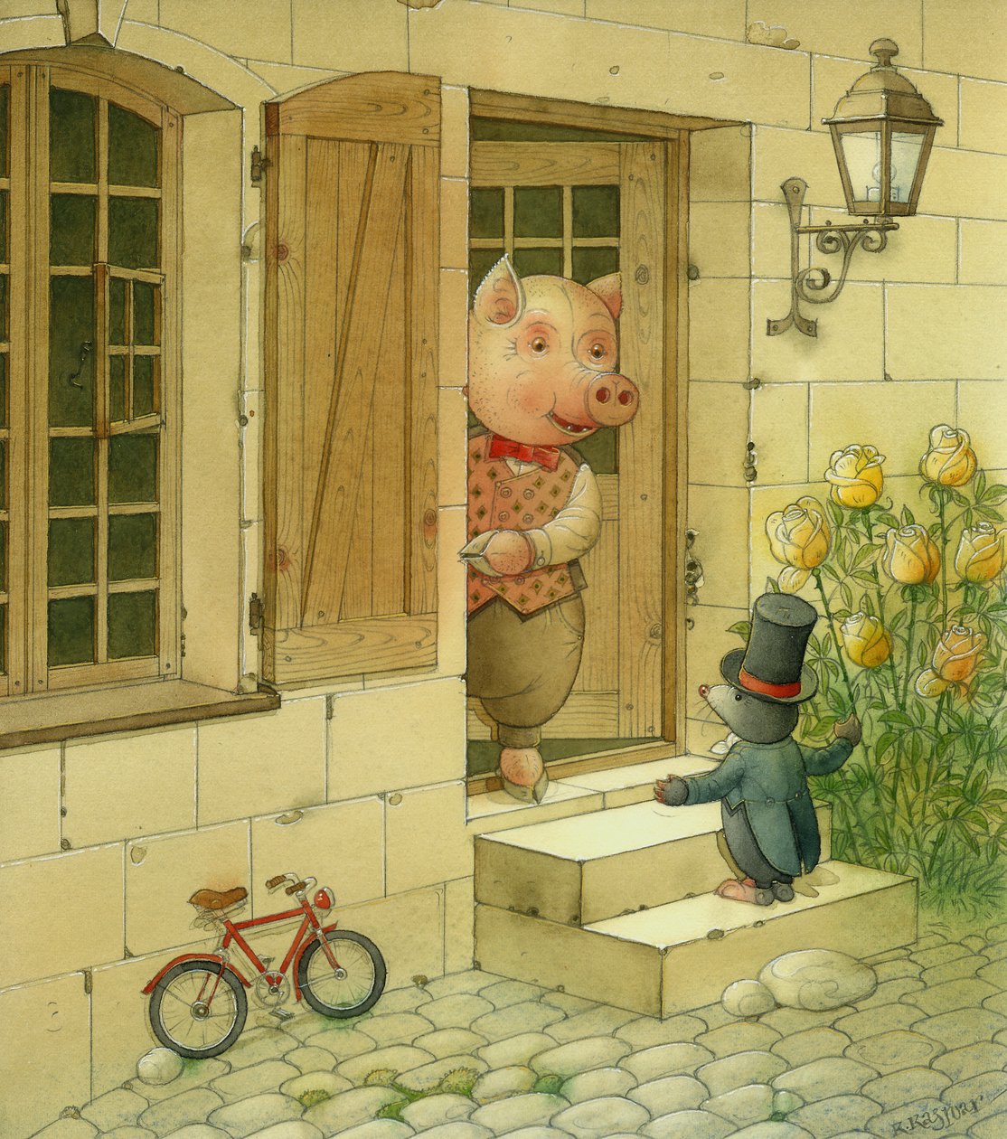 Pig Singer, 2006 (wc på papir) af Kestutis Kasparavicius