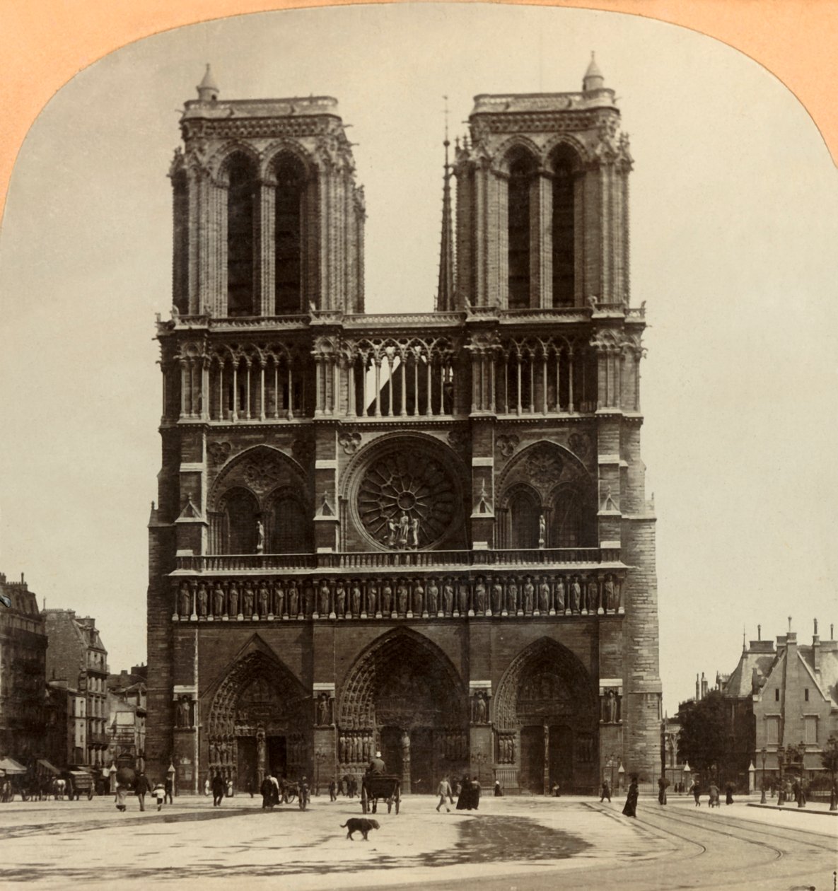 Notre Dame, Paris, Frankrig, 1897. af Keystone View Company