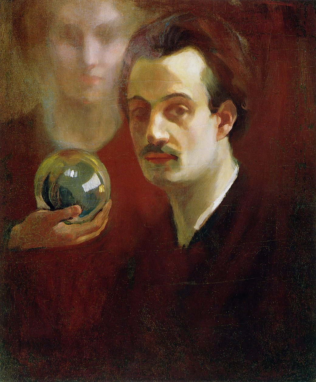 Selvportræt og muse, 1911 af Khalil Gibran