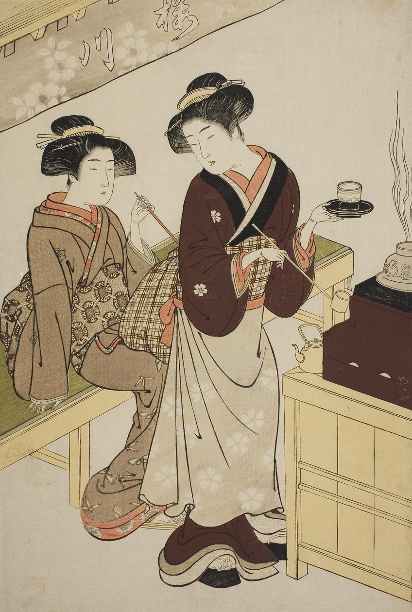 The Sakuragawa Teahouse, ca. 1777 af Kitao Shigemasa
