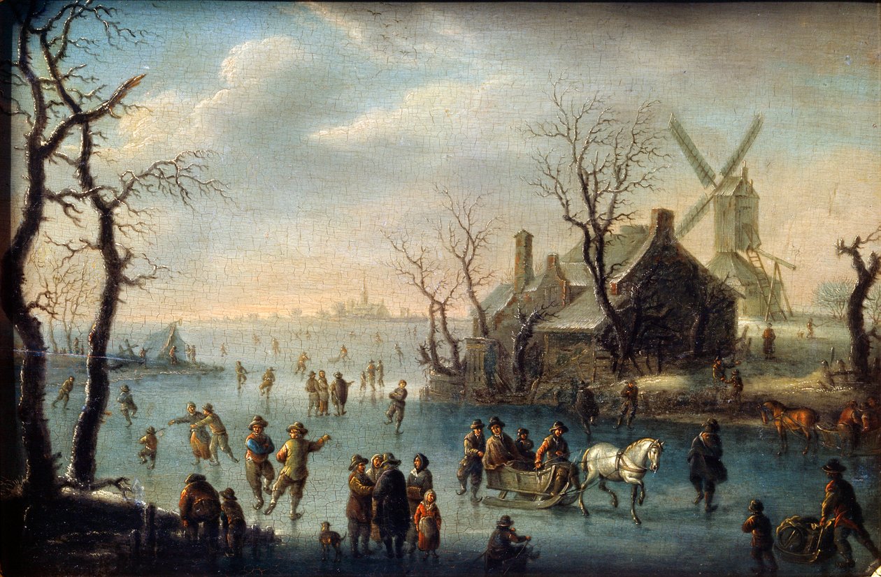 Skøjteløbere, 1600-tallet. af Klaes Molenaer