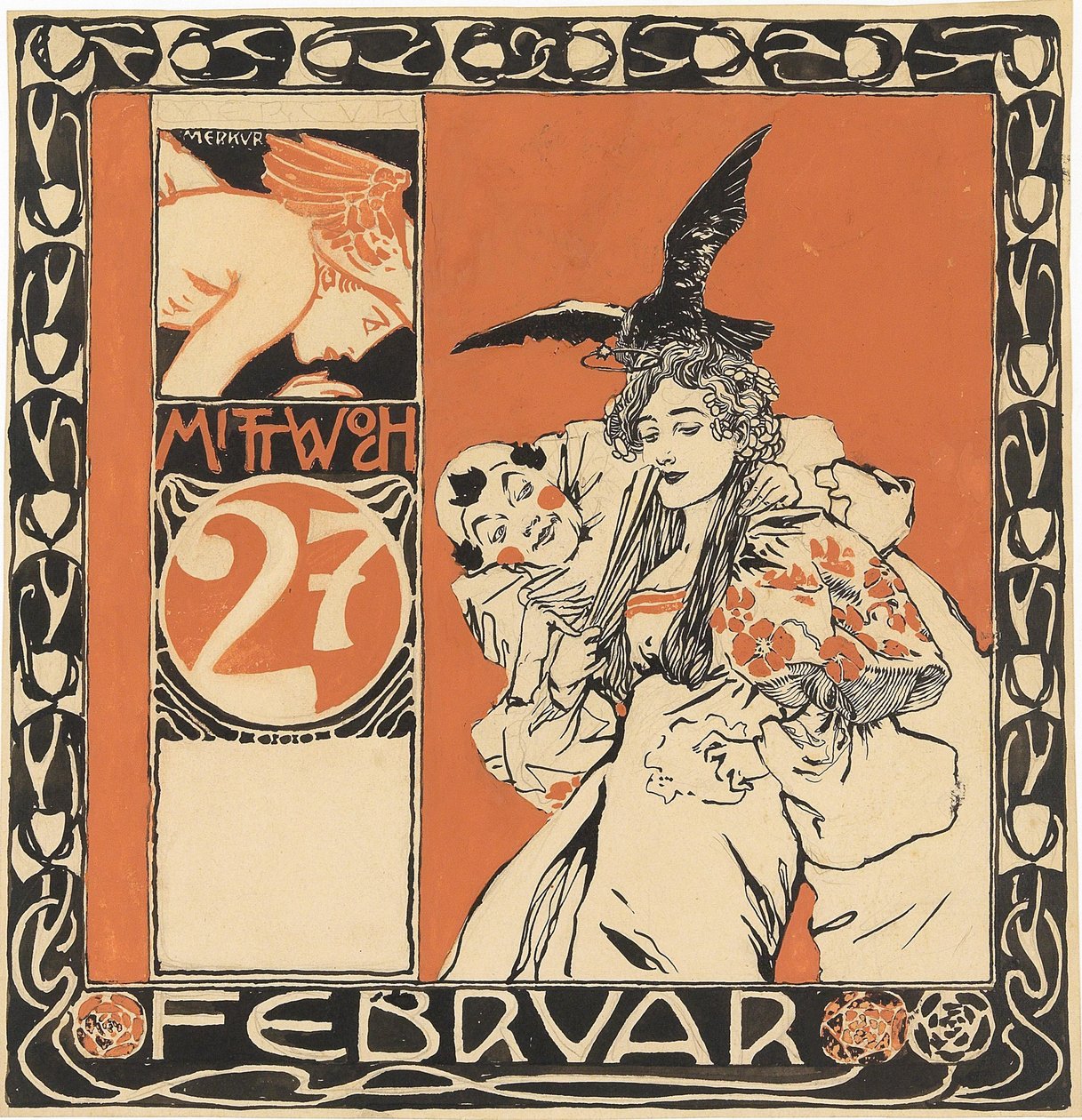 Kalenderblad: Onsdag den 27. februar. af Koloman Moser