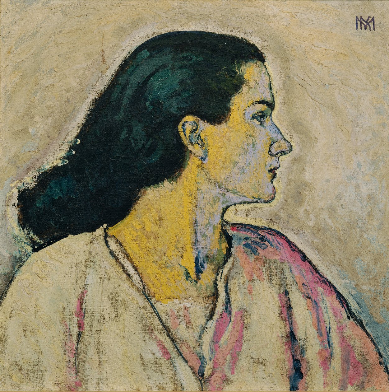 Portræt af en kvinde i profil af Koloman Moser