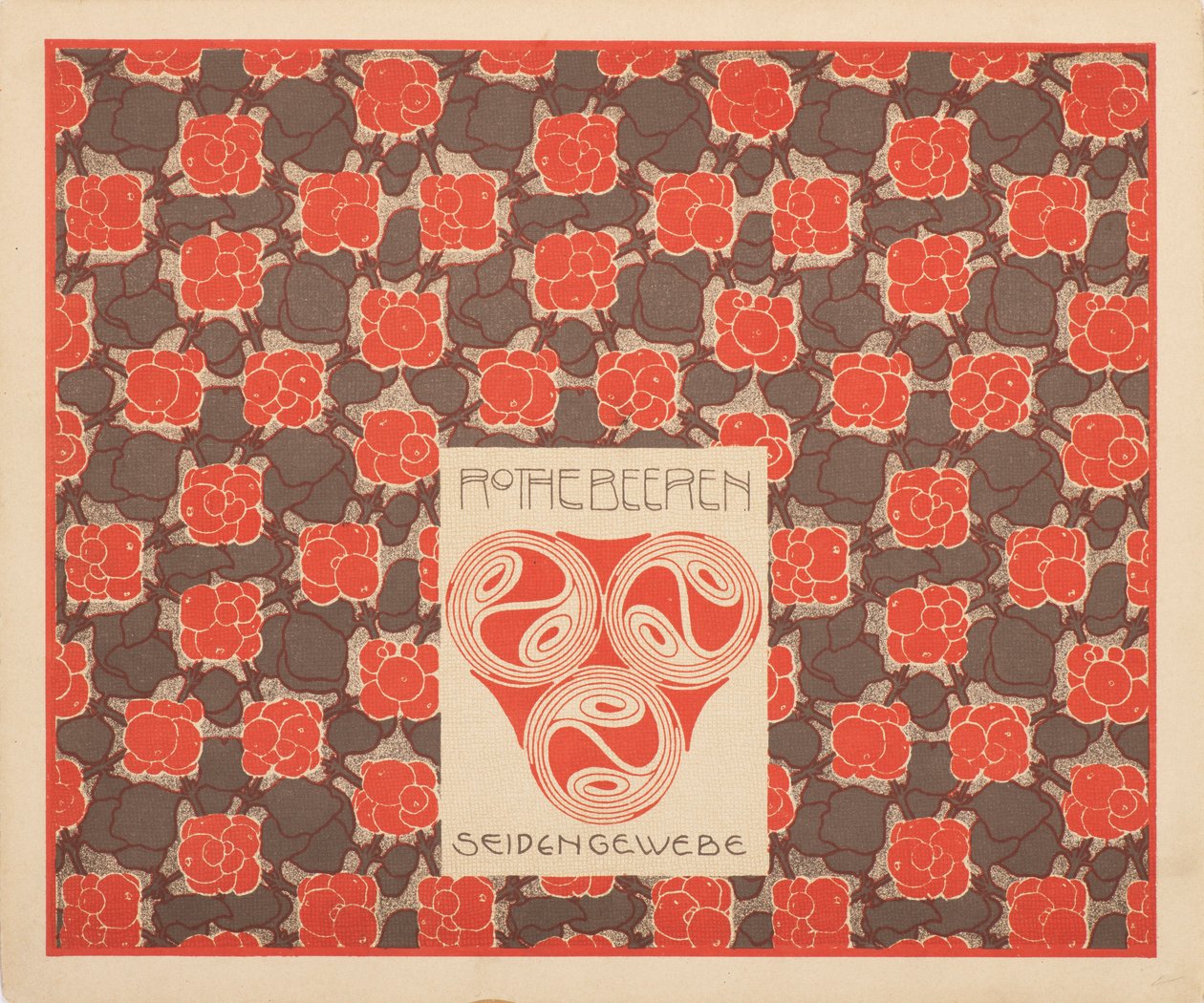 Røde bær silkestof, 1901. af Koloman Moser
