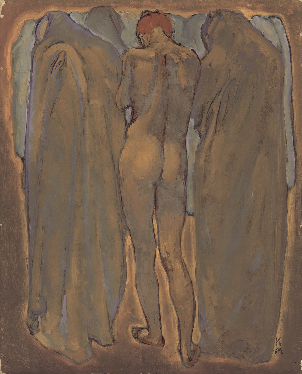 Nøgen kvinde (olie på plade) af Koloman Moser