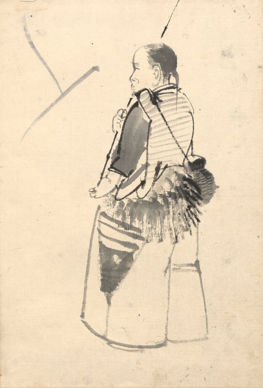 Danser i et fiskerkostume. af Kono Bairei
