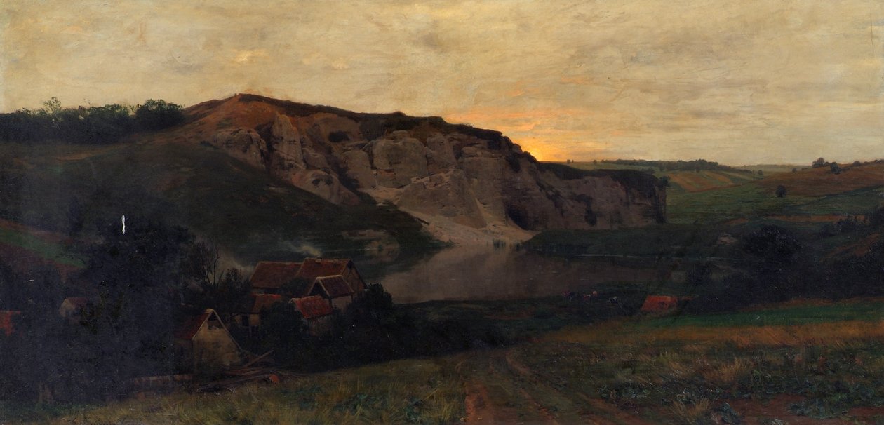 Klippelandskab med en dam af Konrad Ludwig Lessing