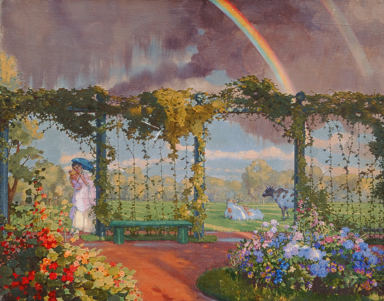 Landskab med en regnbue, 1915 af Konstantin Andreevic Somov