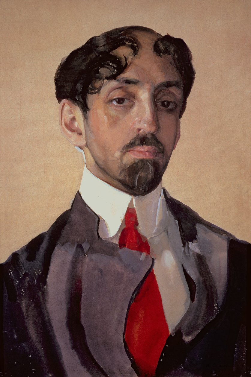 Portræt af Mikhail Kuzmin (1875-1936), 1909 af Konstantin Andreevic Somov