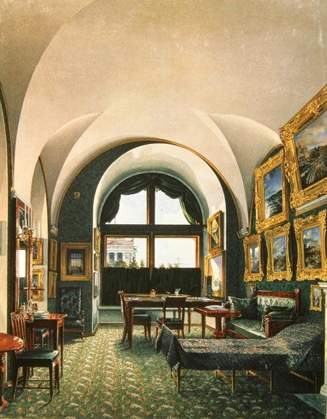 Interiør af Vinterpaladset, St. Petersborg (wc på papir) af Konstantin Andreyevich Ukhtomsky