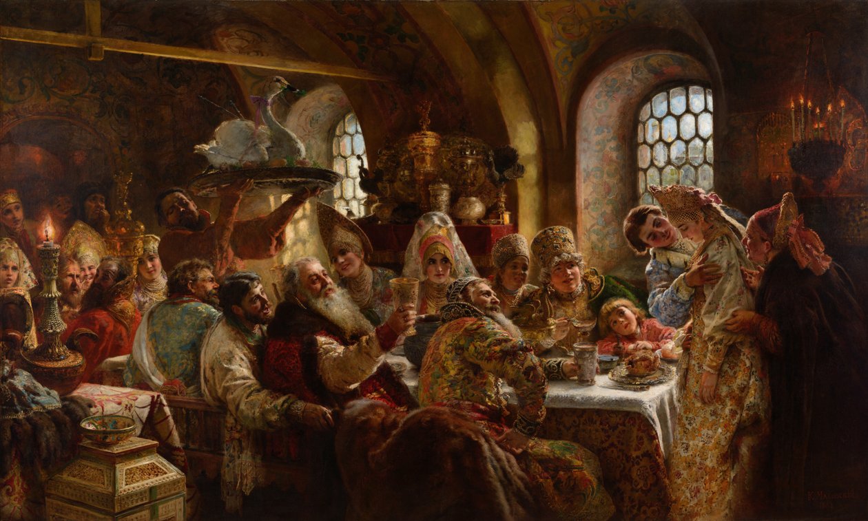 En Boyar Bryllupsfest af Konstantin Egorovich Makovsky