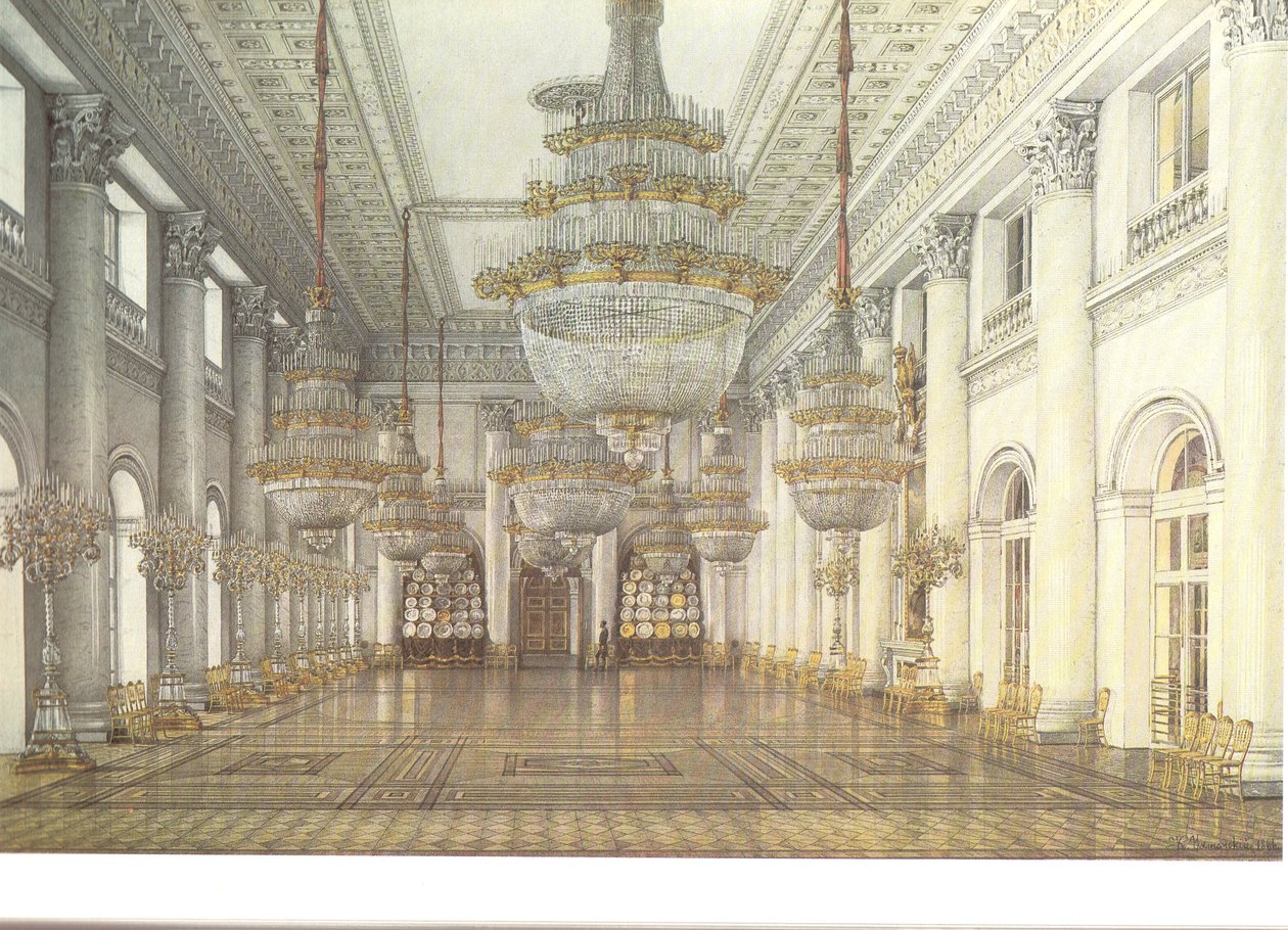 Interiør af Vinterpaladset. Nichlas Hall af Konstantin Andreyevich Ukhtomsky