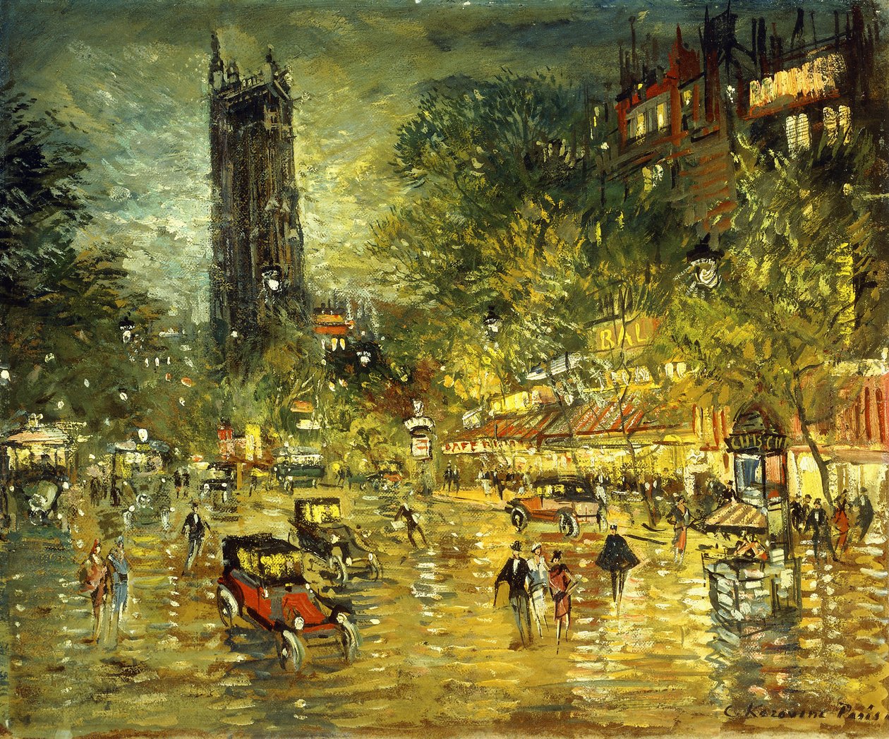 Parisisk Gadescene af Konstantin Alekseevich Korovin
