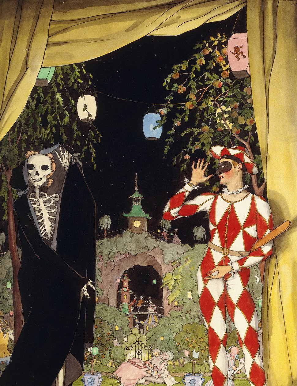 Harlekin og Døden af Konstantin Andreevic Somov
