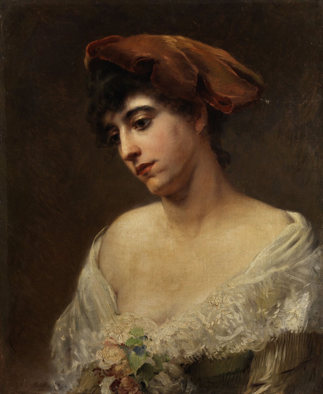 Konstantin Makovsky Portræt af en ung dame af Konstantin Makovsky